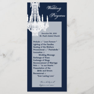 25 4x9 Wedding Program Crystal Chandelier Glitz