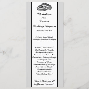 25 4x9 Wedding Program His/Hers Diamond Wedding Ba