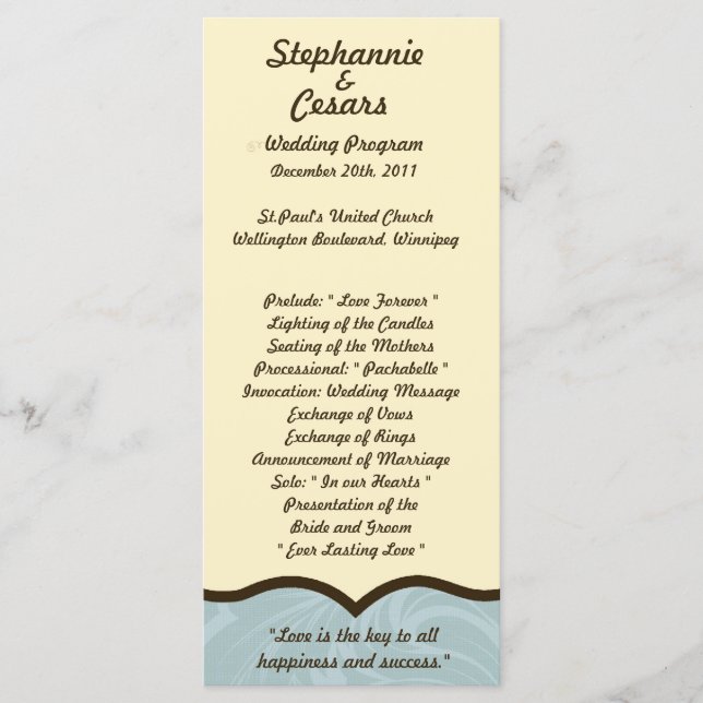 25 4x9 Wedding Program I Mustache You a Question b (Front)