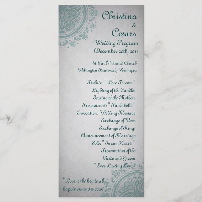 25 4x9 Wedding Program Night in India (Front)