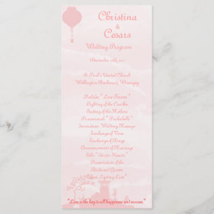 25 4x9 Wedding Program Oriental Garden