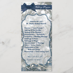 25 4x9 Wedding Program Shattered Ice Broken Winter