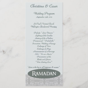 25 4x9 Wedding Program Soft Blue Islamic Ramadan B