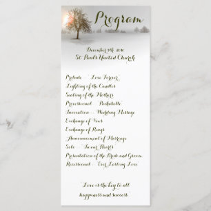 25 4x9 Wedding Program Winter Wonderland Trees Sno