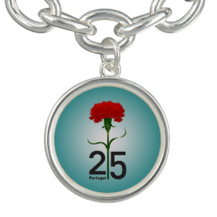25 April, the Carnation Revolution, Portugal Charm Bracelet