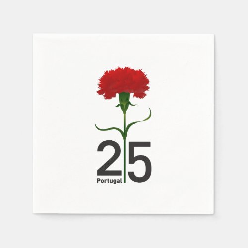 25 April the Carnation Revolution Portugal Napkins