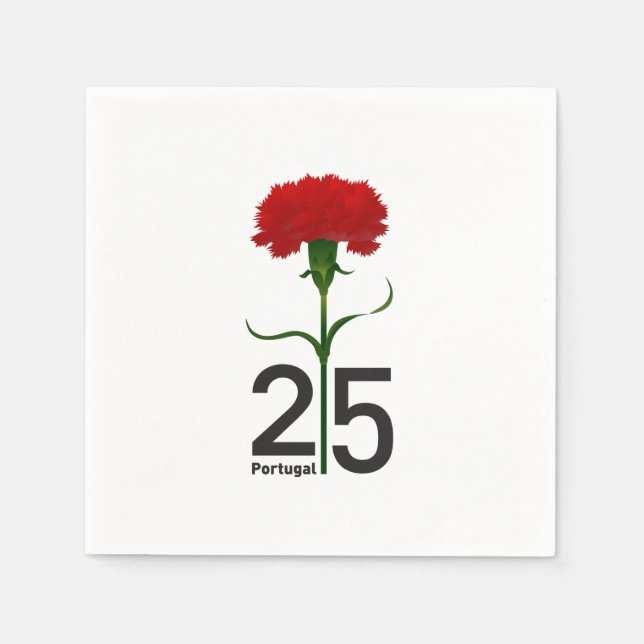 25 April, the Carnation Revolution, Portugal Napkins (Front)