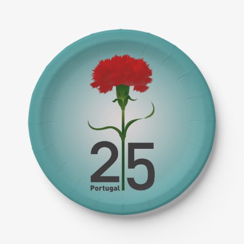 25 April the Carnation Revolution Portugal Paper Plates