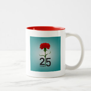 25 April, the Carnation Revolution, Portugal Two-Tone Coffee Mug