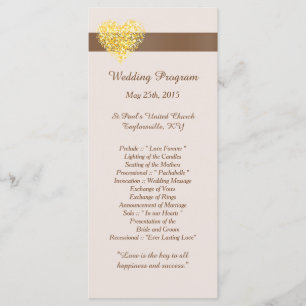 25 Autumn Hearts Wedding Programs