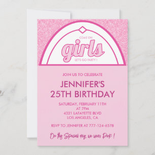 25 birthday invitation Chic Glam Girl Pink