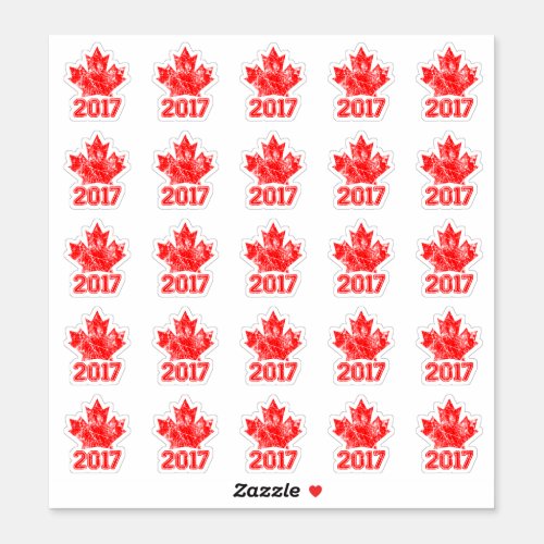 25 Canadian Maple Leaf Anniversary 150 Years Sticker