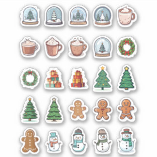 25 Christmas Custom-Cut Vinyl Stickers