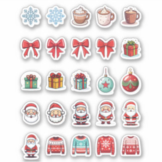 25 Christmas Custom-Cut Vinyl Stickers