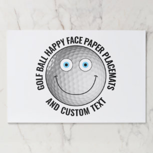 25 Custom Golf Party BLUE EYES Happy Face Placemat
