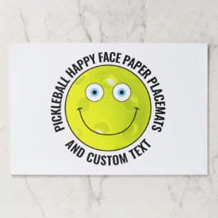 25 Custom Pickleball BLUE EYES Happy Face Placemat