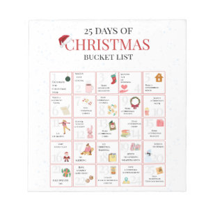 25 Days of Christmas Bucket List Art Notepad