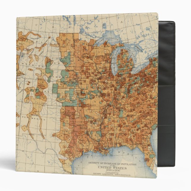 25 Density of increase of population, US, 18901900 3 Ring Binder (Front/Inside)