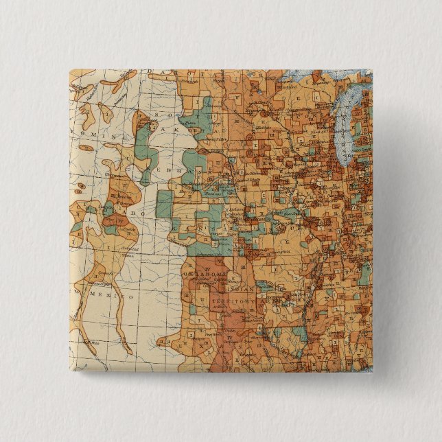 25 Density of increase of population, US, 18901900 Pinback Button (Front)