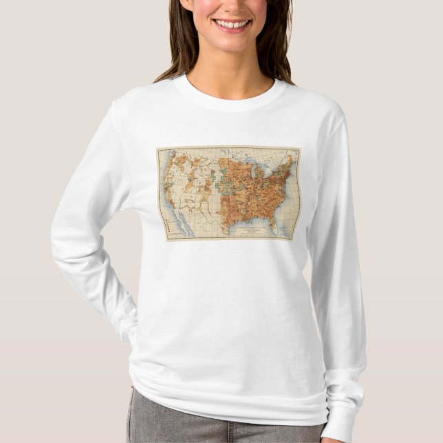 25 Density of increase of population, US, 18901900 T-Shirt (Front)