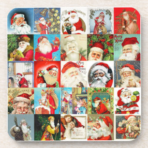 25 Different Santas Version 1 Beverage Coaster