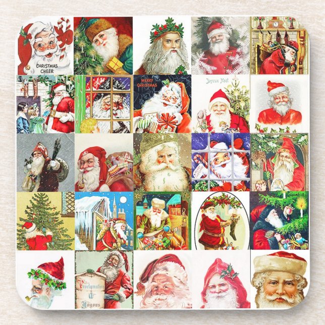 25 Different Santas Version 3 Coaster (Front)