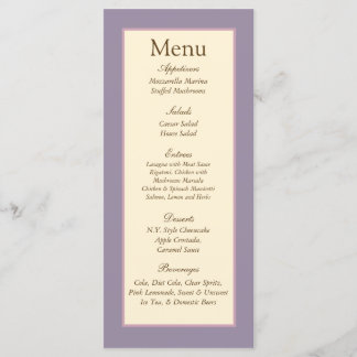25 Elegant Purple Wedding Menu Tags