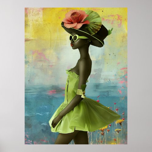*~* 25 FD2 Vibrant Tropical Black Woman Goddesses  Poster