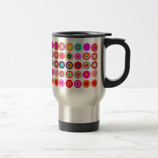 25 fractal Mandalas - Customized Travel Mug (Right)