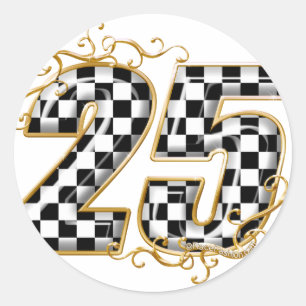 25 gold.png classic round sticker