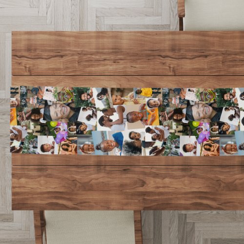 25 Haphazardly Overlapping Photos Collage Template Long Table Runner