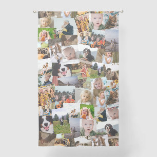 25 Haphazardly Overlapping Photos Collage Template Sheer Curtains