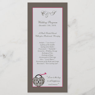 25 Heart Lock Wedding Programs