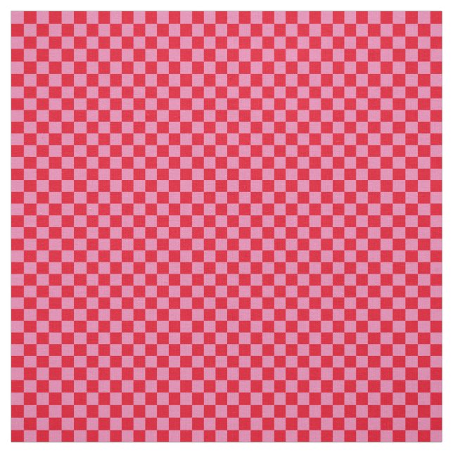 .25 Inch Checks Pink and Red Checkerboard Fabric (Swatch)