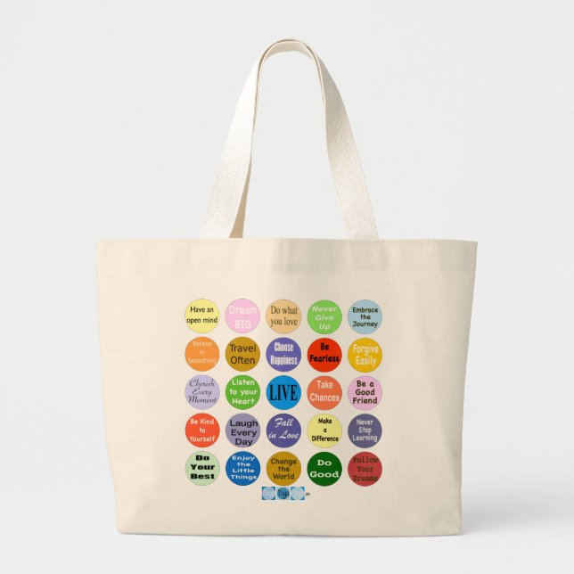 25 Inspirations for Living Jumbo Tote Bag (Front)