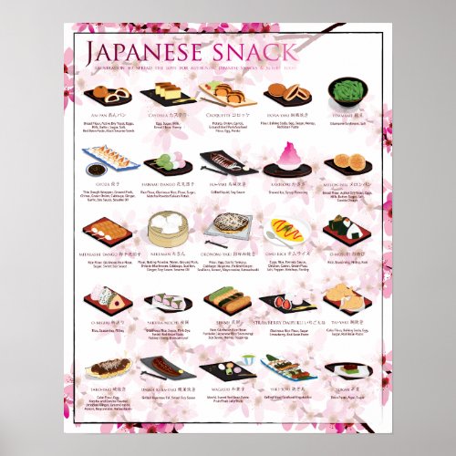 25 JAPANESE SNACKS SAKURA 16X20 Poster