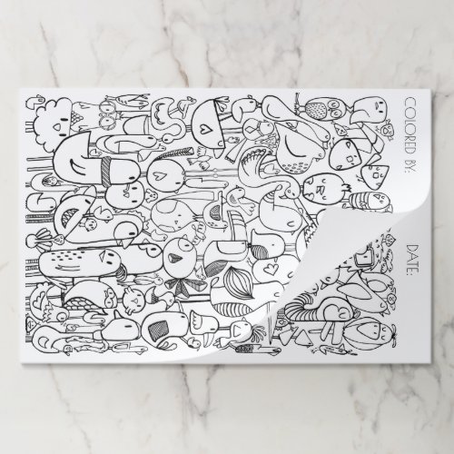 25 Large Coloring Pages for Kids Activity Paper Pad