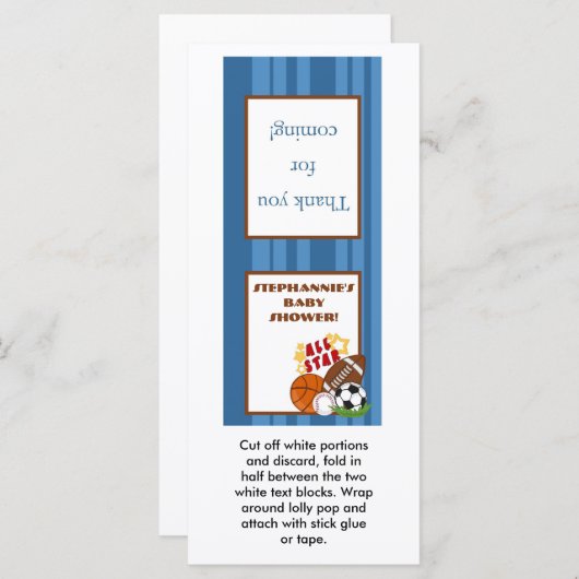 25 Lollipop Topper All Star Blue (Front/Back)