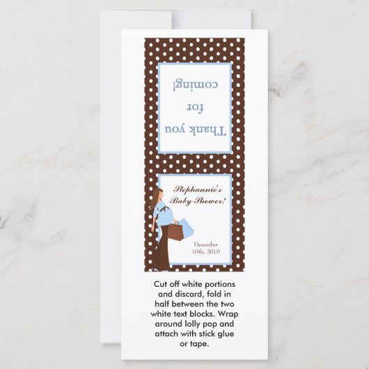 25 Lollipop Topper Blue Mod Mom Polka Dots (Front)