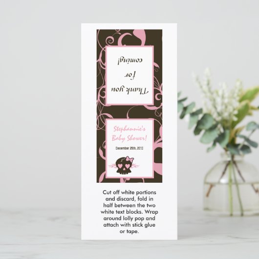 25 Lollipop Topper Girly Girl Pink Punk Rock Skull (Standing Front)