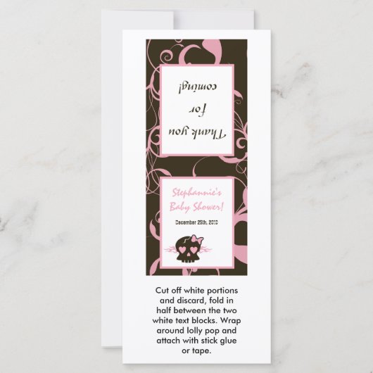 25 Lollipop Topper Girly Girl Pink Punk Rock Skull (Front)