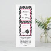 25 Lollipop Topper Hot Pink Black Damask (Standing Front)