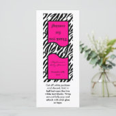 25 Lollipop Topper Hot Pink Zebra Print (Standing Front)