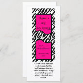 25 Lollipop Topper Hot Pink Zebra Print (Front/Back)