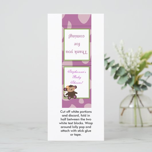 25 Lollipop Topper Jacana PurpleAnimals (Standing Front)