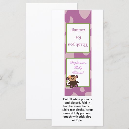 25 Lollipop Topper Jacana PurpleAnimals (Front/Back)