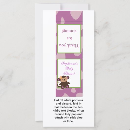 25 Lollipop Topper Jacana PurpleAnimals (Front)