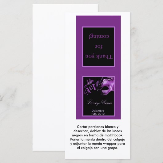 25 Lollipop Topper Mis XV Purple Lilac Black (Front/Back)