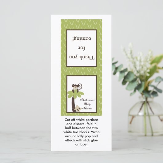 25 Lollipop Topper Monkey Time Zoo Animal (Standing Front)