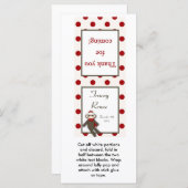 25 Lollipop Topper Red Sock Monkey (Front/Back)